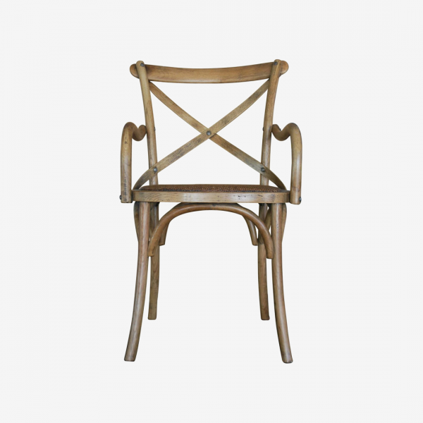 Oak Cross Back Carver Chair