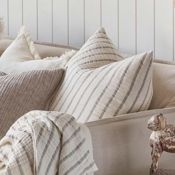 Sea Spray Cushion | Silver Grey/White