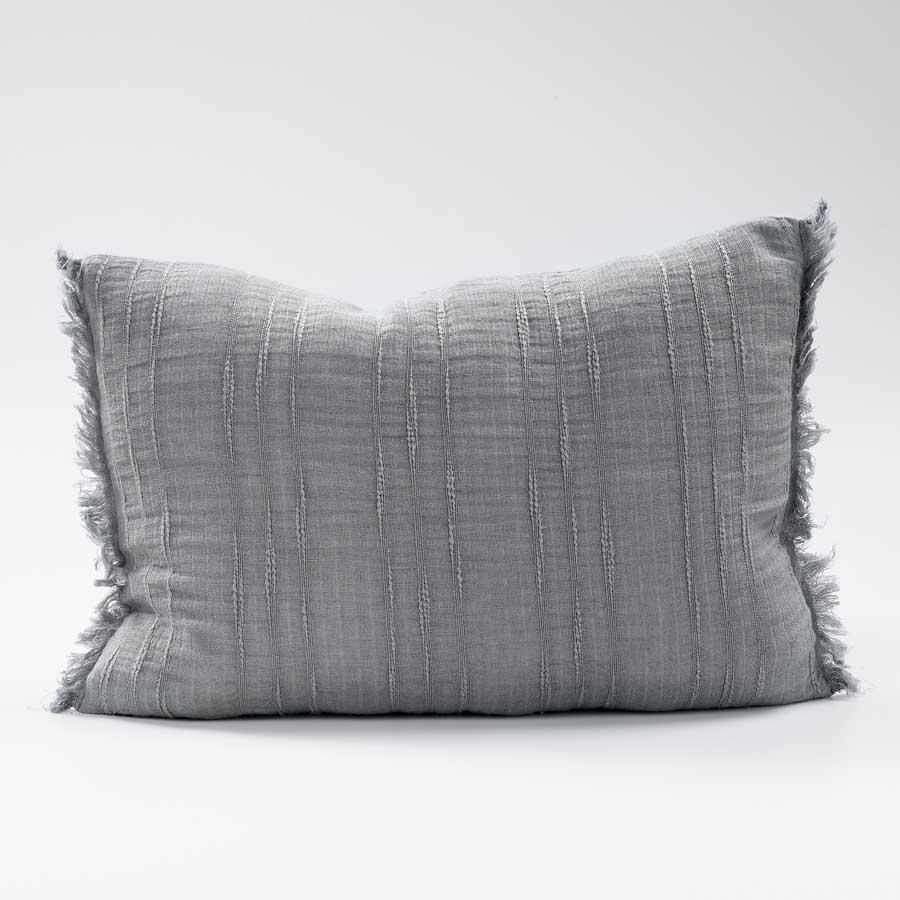 Soft Steel Linen Cushion | Steel Blue