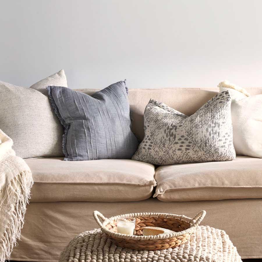 Soft Steel Linen Cushion | Steel Blue - Image 4