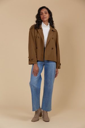 Freya Crop Trench Toffee