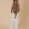 Juno Stripe Jumper/Cardigan Toffee