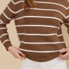 Juno Stripe Jumper/Cardigan Toffee