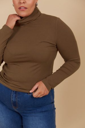 Naria Roll Neck Top Toffee