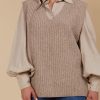 Miru Knit Vest Taupe - Image 3