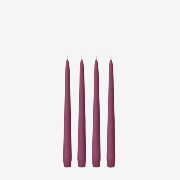 Eco Tapered Candle 25cm Set of 4 Plum