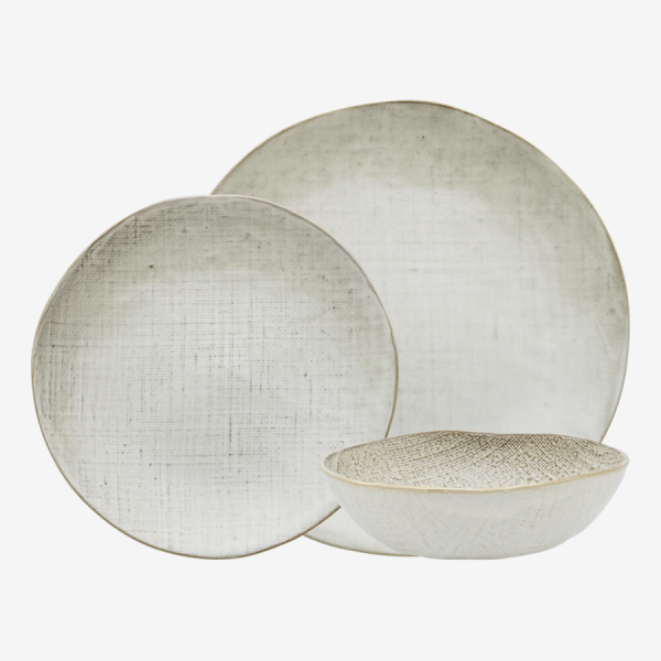 Linen 12pce Dinnerset Birch