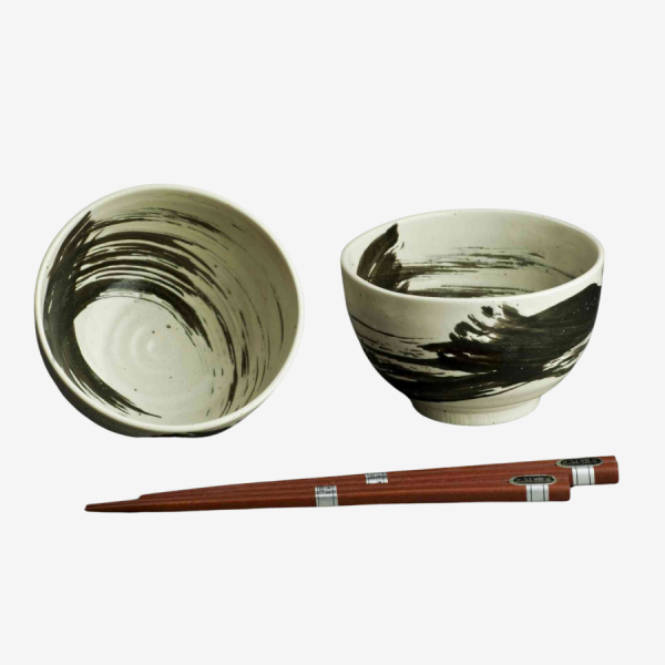 Japanese Brush Stroke Gift Set White