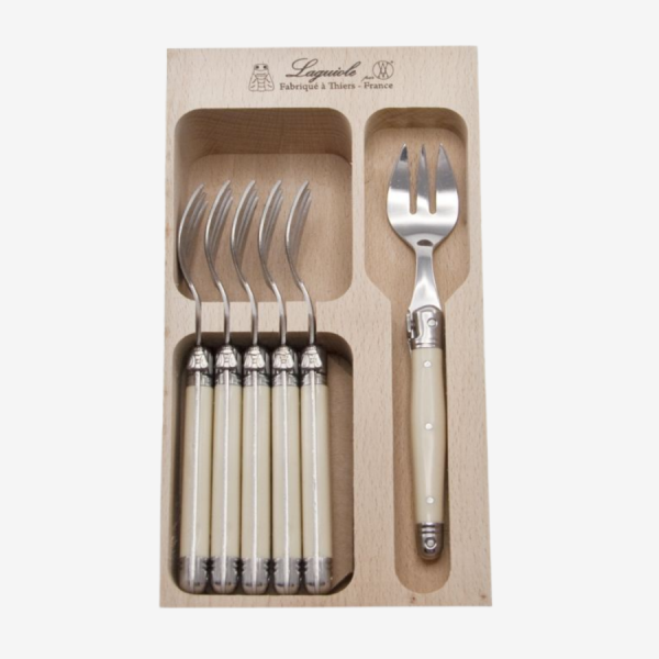 Laguiole Cake Fork Set of 6 Ivory