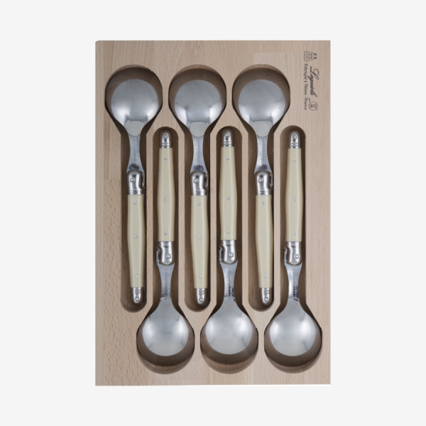 Laguiole Soup Spoon Set Ivory