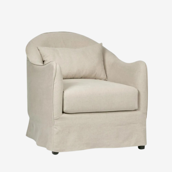 Ville Slip Covered Armchair Natural