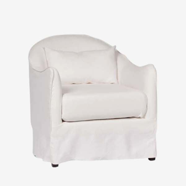 Ville Slip Covered Armchair White