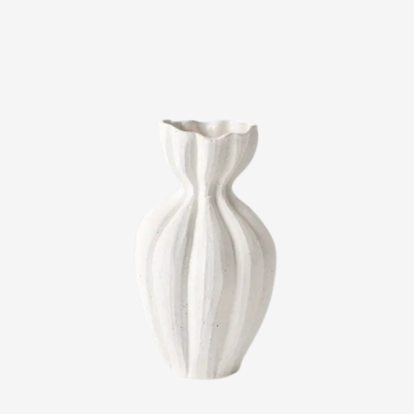 Basma Vase White Chalk 30 x 17cm