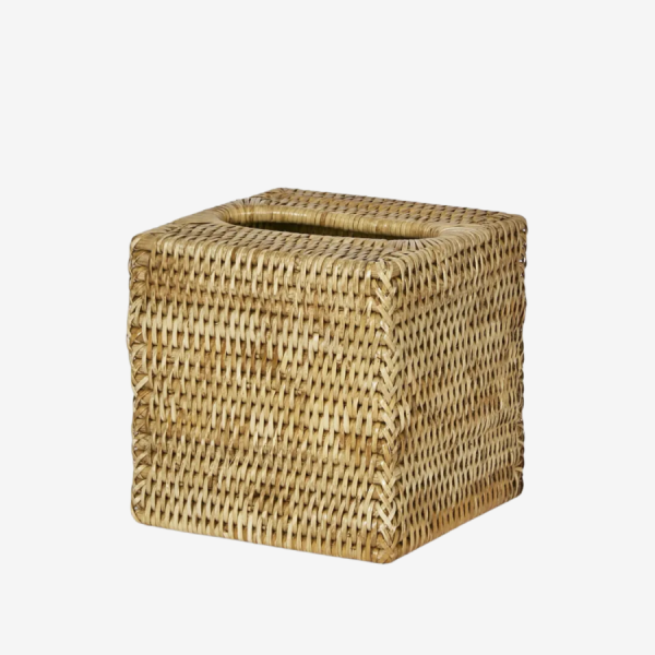 Paume Rattan Square Tissue Box Natural