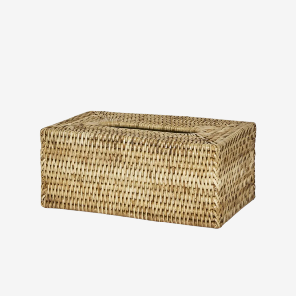 Paume Rattan Rectangle Tissue Box Natural