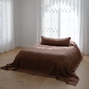 Luca Linen Bed Cover Clay